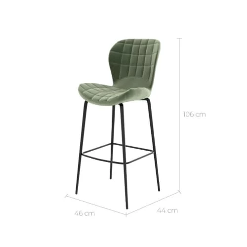 Rendez Vous Déco Chaises Et Tabourets De Bar Chaise De Bar En Velours Vert 75 Cm (lot De 2) 5 Rendez Vous Déco Chaises Et Tabourets De Bar Chaise De Bar En Velours Vert 75 Cm (lot De 2) – Image 3