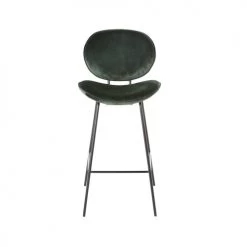 Maisons Du Monde Chaises Et Tabourets De Bar Chaise De Bar En Velours Vert Et Métal Noir H73 -Bancs Soldes chaise de bar en velours vert et metal noir h73 1000 10 34 197941 2