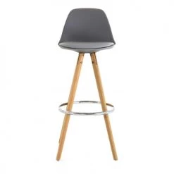 Zago Chaises Et Tabourets De Bar Chaise De Bar Grise à Coque Piétement Chêne