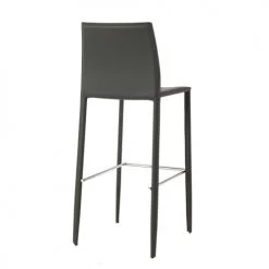 Zago Chaises Et Tabourets De Bar Chaise De Bar Grise En Cuir Reconstitué -Bancs Soldes chaise de bar grise en cuir reconstitue 4