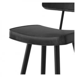 Rendez Vous Déco Chaises Et Tabourets De Bar Chaise De Bar Grise/noire En Cuir Synthétique 76 Cm (lot De 2) -Bancs Soldes chaise de bar grise noire en cuir synthetique 76 cm lot de 2 1