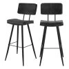 Rendez Vous Déco Chaises Et Tabourets De Bar Chaise De Bar Grise/noire En Cuir Synthétique 76 Cm (lot De 2) -Bancs Soldes chaise de bar grise noire en cuir synthetique 76 cm lot de 2