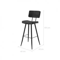 Rendez Vous Déco Chaises Et Tabourets De Bar Chaise De Bar Grise/noire En Cuir Synthétique 76 Cm (lot De 2) -Bancs Soldes chaise de bar grise noire en cuir synthetique 76 cm lot de 2 2