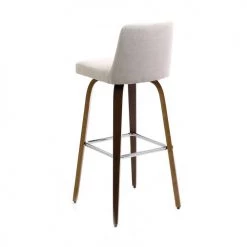 Zago Chaises Et Tabourets De Bar Chaise De Bar Imitation Cuir Blanc Piètement Plaqué Noyer H77cm -Bancs Soldes chaise de bar imitation cuir blanc pietement plaque noyer h77cm 3