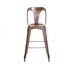 Zago Chaises Et Tabourets De Bar Chaise De Bar Industrielle En Métal Cuivre Vieilli
