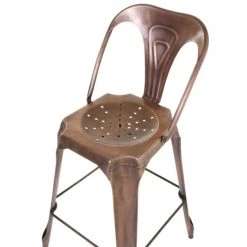 Zago Chaises Et Tabourets De Bar Chaise De Bar Industrielle En Métal Cuivre Vieilli -Bancs Soldes chaise de bar industrielle en metal cuivre vieilli 5