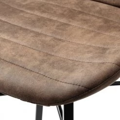 Moloo Chaises Et Tabourets De Bar Chaise De Bar Industrielle Microfibre Vintage Marron / Métal Noir (x2) -Bancs Soldes chaise de bar industrielle microfibre vintage marron metal noir x2 3