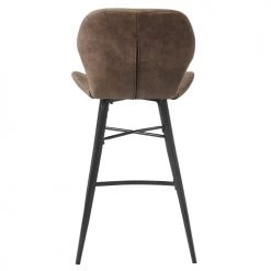 Moloo Chaises Et Tabourets De Bar Chaise De Bar Industrielle Vintage Marron Métal Noir (x4) -Bancs Soldes chaise de bar industrielle vintage marron metal noir x4 2