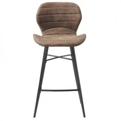 Moloo Chaises Et Tabourets De Bar Chaise De Bar Industrielle Vintage Marron Métal Noir (x4) -Bancs Soldes chaise de bar industrielle vintage marron metal noir x4 4