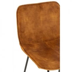 LANADECO Chaises Et Tabourets De Bar Chaise De Bar Métal Et Textile Ocre -Bancs Soldes chaise de bar metal et textile ocre 2