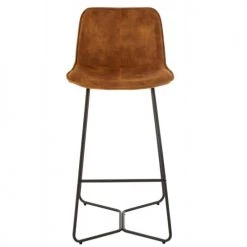 LANADECO Chaises Et Tabourets De Bar Chaise De Bar Métal Et Textile Ocre -Bancs Soldes chaise de bar metal et textile ocre 3