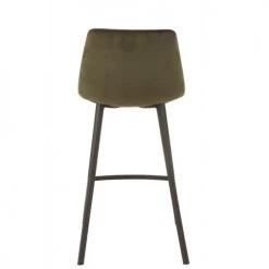 LANADECO Chaises Et Tabourets De Bar Chaise De Bar Métal Et Textile Vert H95cm -Bancs Soldes chaise de bar metal et textile vert h95cm 4
