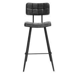 Rendez Vous Déco Chaises Et Tabourets De Bar Chaise De Bar Mi-hauteur 65 Cm Capitonnée Gris/noir (x2) -Bancs Soldes chaise de bar mi hauteur 65 cm capitonnee gris noir x2 3