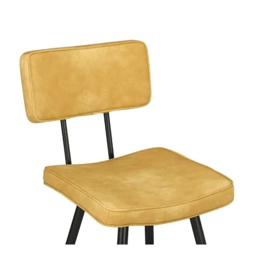 Rendez Vous Déco Chaises Et Tabourets De Bar Chaise De Bar Mi-hauteur 65 Cm Cuir Synthétique Jaune (x2) 4 Rendez Vous Déco Chaises Et Tabourets De Bar Chaise De Bar Mi-hauteur 65 Cm Cuir Synthétique Jaune (x2) – Image 2