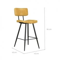 Rendez Vous Déco Chaises Et Tabourets De Bar Chaise De Bar Mi-hauteur 65 Cm Cuir Synthétique Jaune (x2) 10 Rendez Vous Déco Chaises Et Tabourets De Bar Chaise De Bar Mi-hauteur 65 Cm Cuir Synthétique Jaune (x2) -Bancs Soldes chaise de bar mi hauteur 65 cm cuir synthetique jaune x2 2