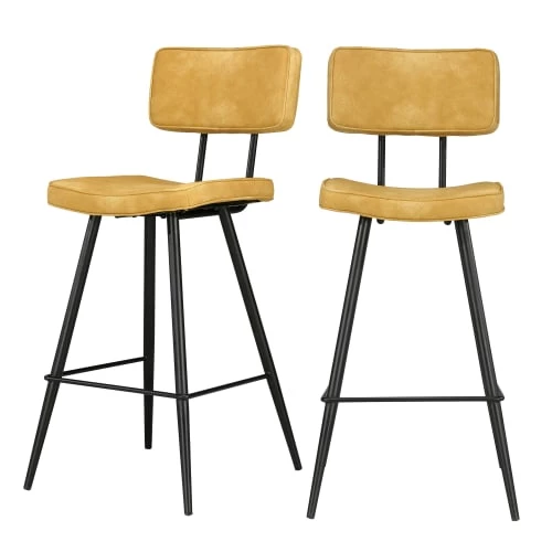 Rendez Vous Déco Chaises Et Tabourets De Bar Chaise De Bar Mi-hauteur 65 Cm Cuir Synthétique Jaune (x2) 3 Rendez Vous Déco Chaises Et Tabourets De Bar Chaise De Bar Mi-hauteur 65 Cm Cuir Synthétique Jaune (x2)