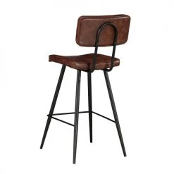Rendez Vous Déco Chaises Et Tabourets De Bar Chaise De Bar Mi-hauteur 65 Cm Cuir Synthétique Marron (x2) -Bancs Soldes chaise de bar mi hauteur 65 cm cuir synthetique marron x2 10