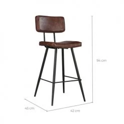 Rendez Vous Déco Chaises Et Tabourets De Bar Chaise De Bar Mi-hauteur 65 Cm Cuir Synthétique Marron (x2) -Bancs Soldes chaise de bar mi hauteur 65 cm cuir synthetique marron x2 8
