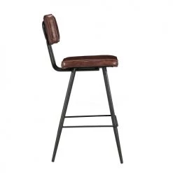Rendez Vous Déco Chaises Et Tabourets De Bar Chaise De Bar Mi-hauteur 65 Cm Cuir Synthétique Marron (x2) -Bancs Soldes chaise de bar mi hauteur 65 cm cuir synthetique marron x2 9