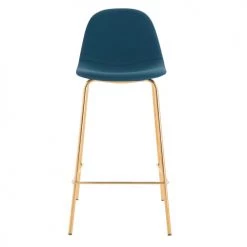 Rendez Vous Déco Chaises Et Tabourets De Bar Chaise De Bar Mi-hauteur 65 Cm En Cuir Synthétique Bleu (x2) -Bancs Soldes chaise de bar mi hauteur 65 cm en cuir synthetique bleu x2 2
