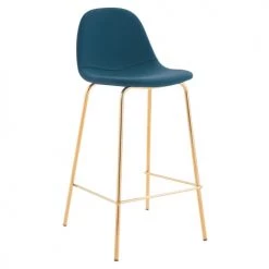 Rendez Vous Déco Chaises Et Tabourets De Bar Chaise De Bar Mi-hauteur 65 Cm En Cuir Synthétique Bleu (x2) -Bancs Soldes chaise de bar mi hauteur 65 cm en cuir synthetique bleu x2 5