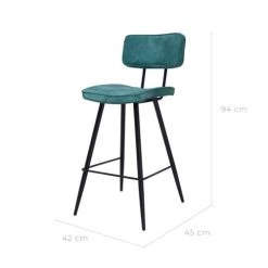 Rendez Vous Déco Chaises Et Tabourets De Bar Chaise De Bar Mi-hauteur 65 Cm En Cuir Synthétique Bleu (x2) -Bancs Soldes chaise de bar mi hauteur 65 cm en cuir synthetique bleu x2 8