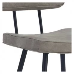 Rendez Vous Déco Chaises Et Tabourets De Bar Chaise De Bar Mi-hauteur 65 Cm En Cuir Synthétique Gris (x2) -Bancs Soldes chaise de bar mi hauteur 65 cm en cuir synthetique gris x2 3