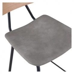 Rendez Vous Déco Chaises Et Tabourets De Bar Chaise De Bar Mi-hauteur 65 Cm En Cuir Synthétique Gris (x2) -Bancs Soldes chaise de bar mi hauteur 65 cm en cuir synthetique gris x2 7