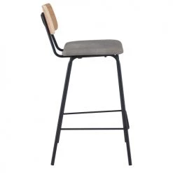 Rendez Vous Déco Chaises Et Tabourets De Bar Chaise De Bar Mi-hauteur 65 Cm En Cuir Synthétique Gris (x2) -Bancs Soldes chaise de bar mi hauteur 65 cm en cuir synthetique gris x2 9