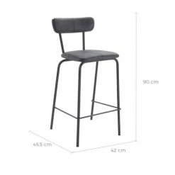 Rendez Vous Déco Chaises Et Tabourets De Bar Chaise De Bar Mi-hauteur 65 Cm Gris Anthracite (lot De 2) -Bancs Soldes chaise de bar mi hauteur 65 cm gris anthracite lot de 2 2