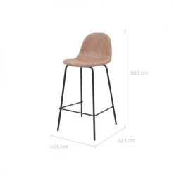 Rendez Vous Déco Chaises Et Tabourets De Bar Chaise De Bar Mi-hauteur 65 Cm Marron Clair (lot De 2) -Bancs Soldes chaise de bar mi hauteur 65 cm marron clair lot de 2 3