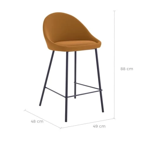 Rendez Vous Déco Chaises Et Tabourets De Bar Chaise De Bar Mi-hauteur 65cm Cuir Synthétique Cannelle (x2) 5 Rendez Vous Déco Chaises Et Tabourets De Bar Chaise De Bar Mi-hauteur 65cm Cuir Synthétique Cannelle (x2) – Image 3