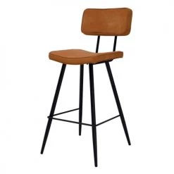 Rendez Vous Déco Chaises Et Tabourets De Bar Chaise De Bar Mi-hauteur 65cm En Cuir Synthétique Camel (x2) -Bancs Soldes chaise de bar mi hauteur 65cm en cuir synthetique camel x2 2