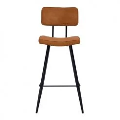 Rendez Vous Déco Chaises Et Tabourets De Bar Chaise De Bar Mi-hauteur 65cm En Cuir Synthétique Camel (x2) -Bancs Soldes chaise de bar mi hauteur 65cm en cuir synthetique camel x2 5