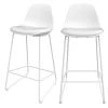 Rendez Vous Déco Chaises Et Tabourets De Bar Chaise De Bar Mi-hauteur Blanche 65 Cm (lot De 2) -Bancs Soldes chaise de bar mi hauteur blanche 65 cm lot de 2