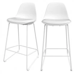 Rendez Vous Déco Chaises Et Tabourets De Bar Chaise De Bar Mi-hauteur Blanche 65 Cm (lot De 2)