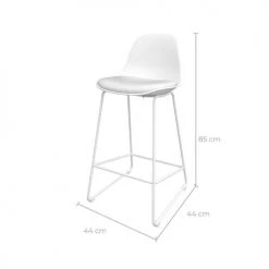 Rendez Vous Déco Chaises Et Tabourets De Bar Chaise De Bar Mi-hauteur Blanche 65 Cm (lot De 2) -Bancs Soldes chaise de bar mi hauteur blanche 65 cm lot de 2 3