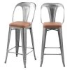 Rendez Vous Déco Chaises Et Tabourets De Bar Chaise De Bar Mi-hauteur Chrome Et Marron 66 Cm (lot De 2) -Bancs Soldes chaise de bar mi hauteur chrome et marron 66 cm lot de 2