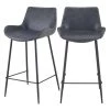 Rendez Vous Déco Chaises Et Tabourets De Bar Chaise De Bar Mi-hauteur Cuir Synthétique Gris Foncé 65cm (x2) -Bancs Soldes chaise de bar mi hauteur cuir synthetique gris fonce 65cm x2