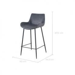 Rendez Vous Déco Chaises Et Tabourets De Bar Chaise De Bar Mi-hauteur Cuir Synthétique Gris Foncé 65cm (x2) -Bancs Soldes chaise de bar mi hauteur cuir synthetique gris fonce 65cm x2 2