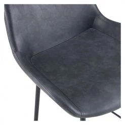 Rendez Vous Déco Chaises Et Tabourets De Bar Chaise De Bar Mi-hauteur Cuir Synthétique Gris Foncé 65cm (x2) -Bancs Soldes chaise de bar mi hauteur cuir synthetique gris fonce 65cm x2 3