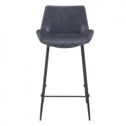 Rendez Vous Déco Chaises Et Tabourets De Bar Chaise De Bar Mi-hauteur Cuir Synthétique Gris Foncé 65cm (x2) -Bancs Soldes chaise de bar mi hauteur cuir synthetique gris fonce 65cm x2 4