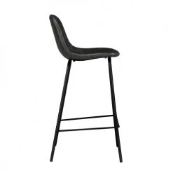 Rendez Vous Déco Chaises Et Tabourets De Bar Chaise De Bar Mi-hauteur Cuir Synthétique Gris/noir 65cm (lot De 2) -Bancs Soldes chaise de bar mi hauteur cuir synthetique gris noir 65cm lot de 2 4
