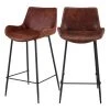 Rendez Vous Déco Chaises Et Tabourets De Bar Chaise De Bar Mi-hauteur Cuir Synthétique Marron 65cm (x2) -Bancs Soldes chaise de bar mi hauteur cuir synthetique marron 65cm x2