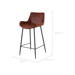 Rendez Vous Déco Chaises Et Tabourets De Bar Chaise De Bar Mi-hauteur Cuir Synthétique Marron 65cm (x2) -Bancs Soldes chaise de bar mi hauteur cuir synthetique marron 65cm x2 2