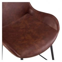 Rendez Vous Déco Chaises Et Tabourets De Bar Chaise De Bar Mi-hauteur Cuir Synthétique Marron 65cm (x2) -Bancs Soldes chaise de bar mi hauteur cuir synthetique marron 65cm x2 3