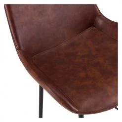 Rendez Vous Déco Chaises Et Tabourets De Bar Chaise De Bar Mi-hauteur Cuir Synthétique Marron 65cm (x2) -Bancs Soldes chaise de bar mi hauteur cuir synthetique marron 65cm x2 5