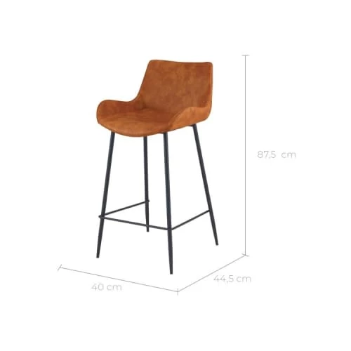 Rendez Vous Déco Chaises Et Tabourets De Bar Chaise De Bar Mi-hauteur En Cuir Synthétique Camel 65cm (x2) 5 Rendez Vous Déco Chaises Et Tabourets De Bar Chaise De Bar Mi-hauteur En Cuir Synthétique Camel 65cm (x2) – Image 3