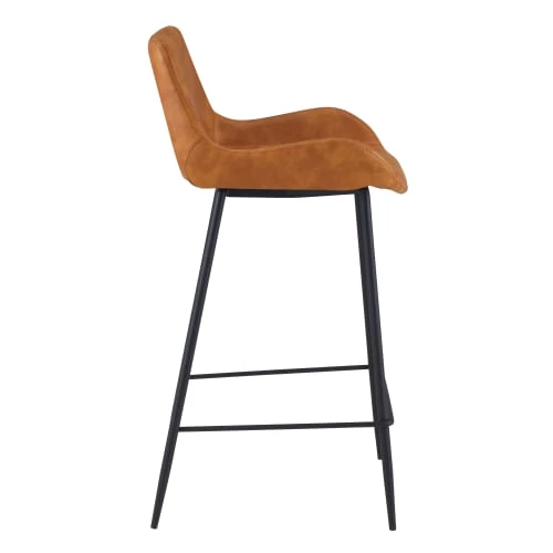 Rendez Vous Déco Chaises Et Tabourets De Bar Chaise De Bar Mi-hauteur En Cuir Synthétique Camel 65cm (x2) 6 Rendez Vous Déco Chaises Et Tabourets De Bar Chaise De Bar Mi-hauteur En Cuir Synthétique Camel 65cm (x2) – Image 4
