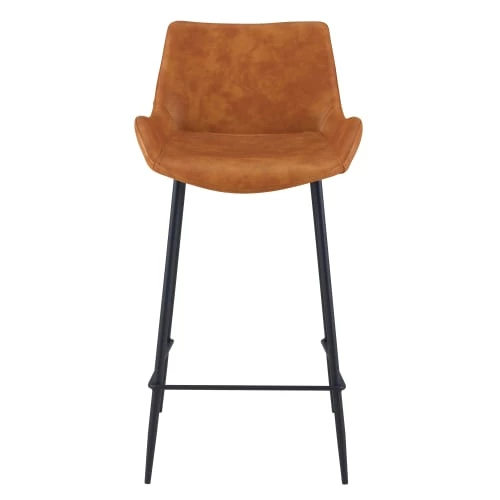 Rendez Vous Déco Chaises Et Tabourets De Bar Chaise De Bar Mi-hauteur En Cuir Synthétique Camel 65cm (x2) 7 Rendez Vous Déco Chaises Et Tabourets De Bar Chaise De Bar Mi-hauteur En Cuir Synthétique Camel 65cm (x2) – Image 5